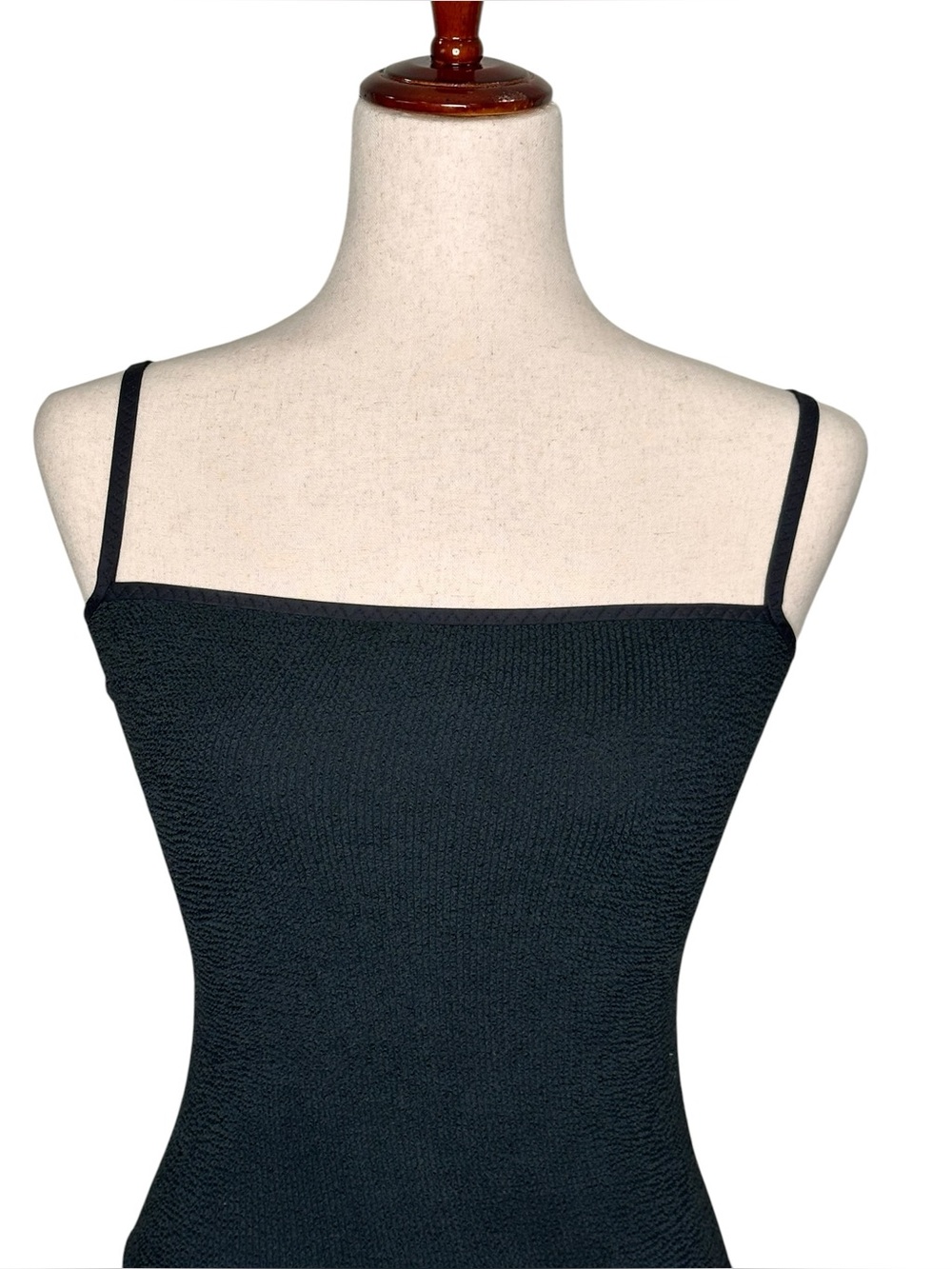 MC2 Saint Barth Black Textured Strap One-Piece Swimsuit - Picture 3 of 14